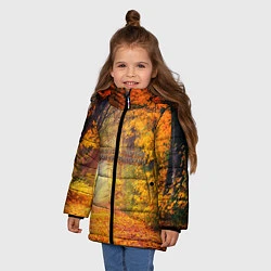 Куртка зимняя для девочки Что такое осень - это небо, цвет: 3D-красный — фото 2