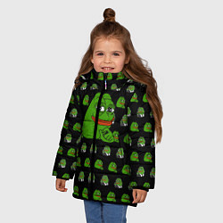 Куртка зимняя для девочки Frog Pepe, цвет: 3D-красный — фото 2
