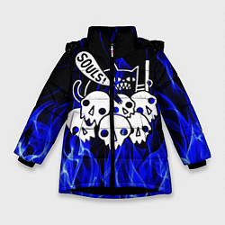 Куртка зимняя для девочки DARK SOULS, цвет: 3D-черный