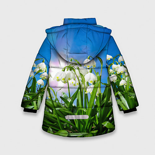 Зимняя куртка для девочки Подснежники / 3D-Светло-серый – фото 2
