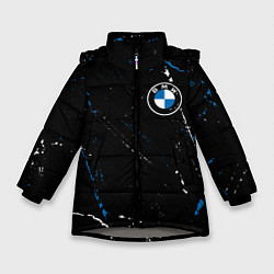 Куртка зимняя для девочки BMW БМВ, цвет: 3D-светло-серый