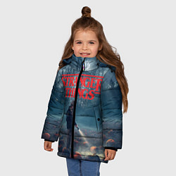 Куртка зимняя для девочки Stranger Things, цвет: 3D-светло-серый — фото 2