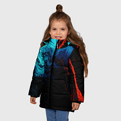 Куртка зимняя для девочки ПЛАЗМА, цвет: 3D-черный — фото 2