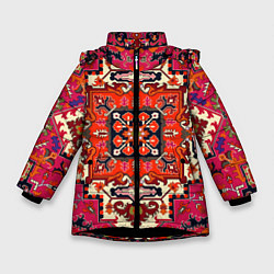 Куртка зимняя для девочки Бордовый ковер, цвет: 3D-черный