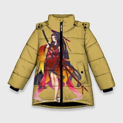 Куртка зимняя для девочки Geisha 2, цвет: 3D-черный