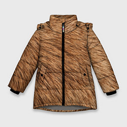 Куртка зимняя для девочки Собака друг человека, цвет: 3D-светло-серый