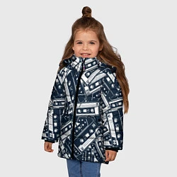 Куртка зимняя для девочки Retro pattern, цвет: 3D-черный — фото 2
