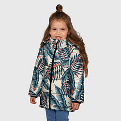 Куртка зимняя для девочки Тихие тропики, цвет: 3D-красный — фото 2