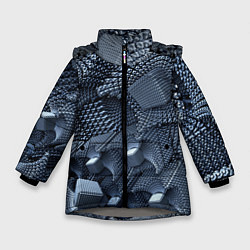 Куртка зимняя для девочки Геометрия, цвет: 3D-светло-серый