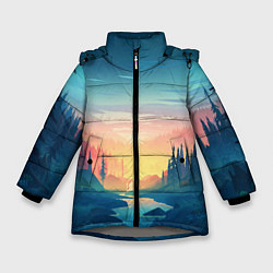 Куртка зимняя для девочки Природа, цвет: 3D-светло-серый