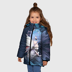 Куртка зимняя для девочки Re: Zero Жизнь с нуля, цвет: 3D-черный — фото 2