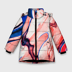 Куртка зимняя для девочки Fluid art, цвет: 3D-черный