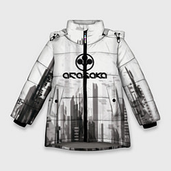 Куртка зимняя для девочки Cyberpunk 2077 Arasaka, цвет: 3D-светло-серый