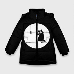 Куртка зимняя для девочки Ночная охота, цвет: 3D-черный