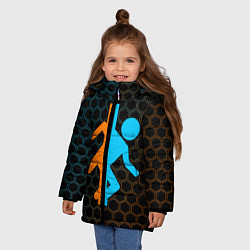 Куртка зимняя для девочки PORTAL ПОРТАЛ, цвет: 3D-черный — фото 2