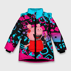 Куртка зимняя для девочки Roblox Piggy, цвет: 3D-черный