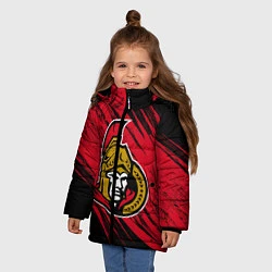 Куртка зимняя для девочки Оттава Сенаторз, цвет: 3D-черный — фото 2