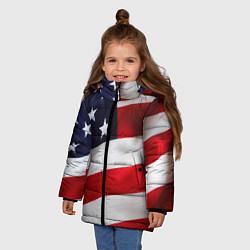 Куртка зимняя для девочки США USA, цвет: 3D-красный — фото 2