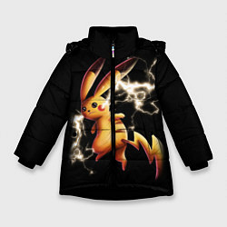 Куртка зимняя для девочки Pikachu Pika Pika, цвет: 3D-черный