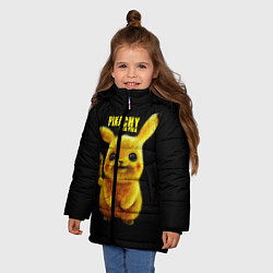 Куртка зимняя для девочки Pikachu Pika Pika, цвет: 3D-черный — фото 2