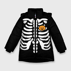 Куртка зимняя для девочки Halloween, цвет: 3D-черный