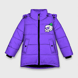 Куртка зимняя для девочки Halloween Skull, цвет: 3D-черный
