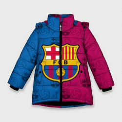 Куртка зимняя для девочки FC BARCELONA, цвет: 3D-черный
