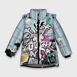 Куртка зимняя для девочки Вайл И Койот, цвет: 3D-светло-серый
