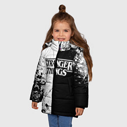 Куртка зимняя для девочки Stranger Things, цвет: 3D-черный — фото 2