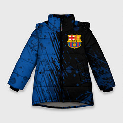 Куртка зимняя для девочки FC Barcelona ФК Барселона, цвет: 3D-светло-серый