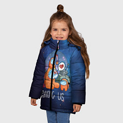 Куртка зимняя для девочки Among Us Space, цвет: 3D-черный — фото 2
