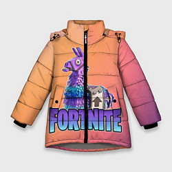 Куртка зимняя для девочки Fortnite Lama, цвет: 3D-светло-серый