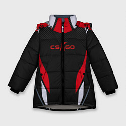 Куртка зимняя для девочки CS GO, цвет: 3D-светло-серый