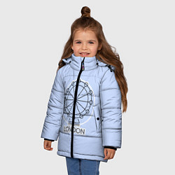 Куртка зимняя для девочки Лондон London Eye, цвет: 3D-черный — фото 2