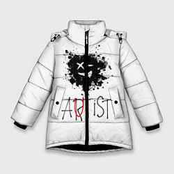 Куртка зимняя для девочки Артист, цвет: 3D-черный