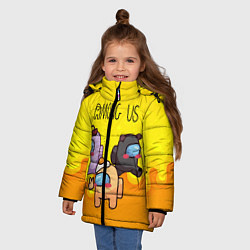 Куртка зимняя для девочки Among Us Желток, цвет: 3D-светло-серый — фото 2