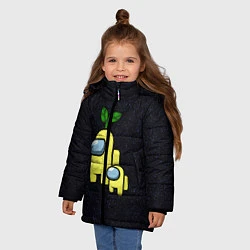 Куртка зимняя для девочки Among us Yellow kid Yellow, цвет: 3D-черный — фото 2