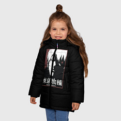Куртка зимняя для девочки Канеки, цвет: 3D-черный — фото 2