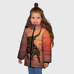Куртка зимняя для девочки Символ года 2021 Бык, цвет: 3D-черный — фото 2