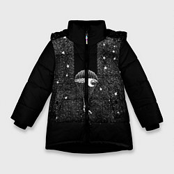 Куртка зимняя для девочки Звездное путешествие, цвет: 3D-черный