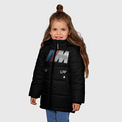 Куртка зимняя для девочки BMW M, цвет: 3D-черный — фото 2