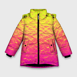 Куртка зимняя для девочки Яркий закат, цвет: 3D-черный
