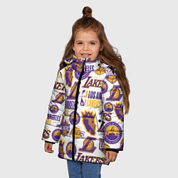 Куртка зимняя для девочки LAKERS LOGO, цвет: 3D-светло-серый — фото 2