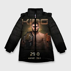 Куртка зимняя для девочки Хабиб Нурмагомедов - King, цвет: 3D-черный