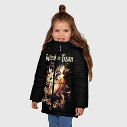 Куртка зимняя для девочки Атака на титанов, цвет: 3D-светло-серый — фото 2