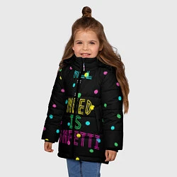 Куртка зимняя для девочки Конфетти, цвет: 3D-черный — фото 2