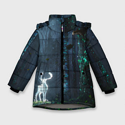 Куртка зимняя для девочки Олень, цвет: 3D-светло-серый
