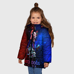 Куртка зимняя для девочки Watch Dogs LEGION, цвет: 3D-черный — фото 2