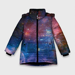 Куртка зимняя для девочки Glitch space, цвет: 3D-черный