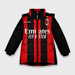Куртка зимняя для девочки AC MILAN 2021 - ДОМАШНЯЯ, цвет: 3D-черный